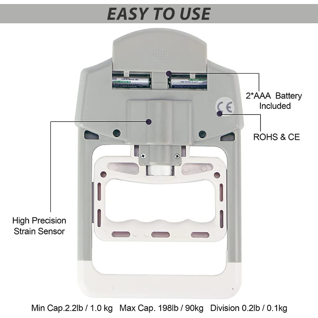 Optifit Digital Hand Dynamometer for Grip Strength Testing with LCD Display and 90 kgf Sensor