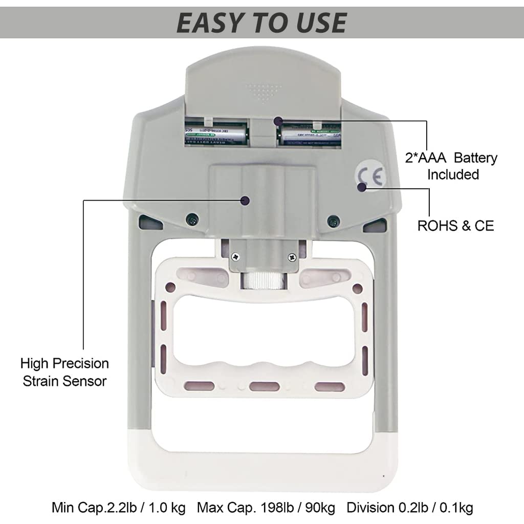 Proberos® Digital Hand Dynamometer for Grip Strength Measurement, Auto Capturing Grip Strength Measurement Meter for Grip Strength Restoring, Medical Use, Training (90 Kg, Batteries Included)