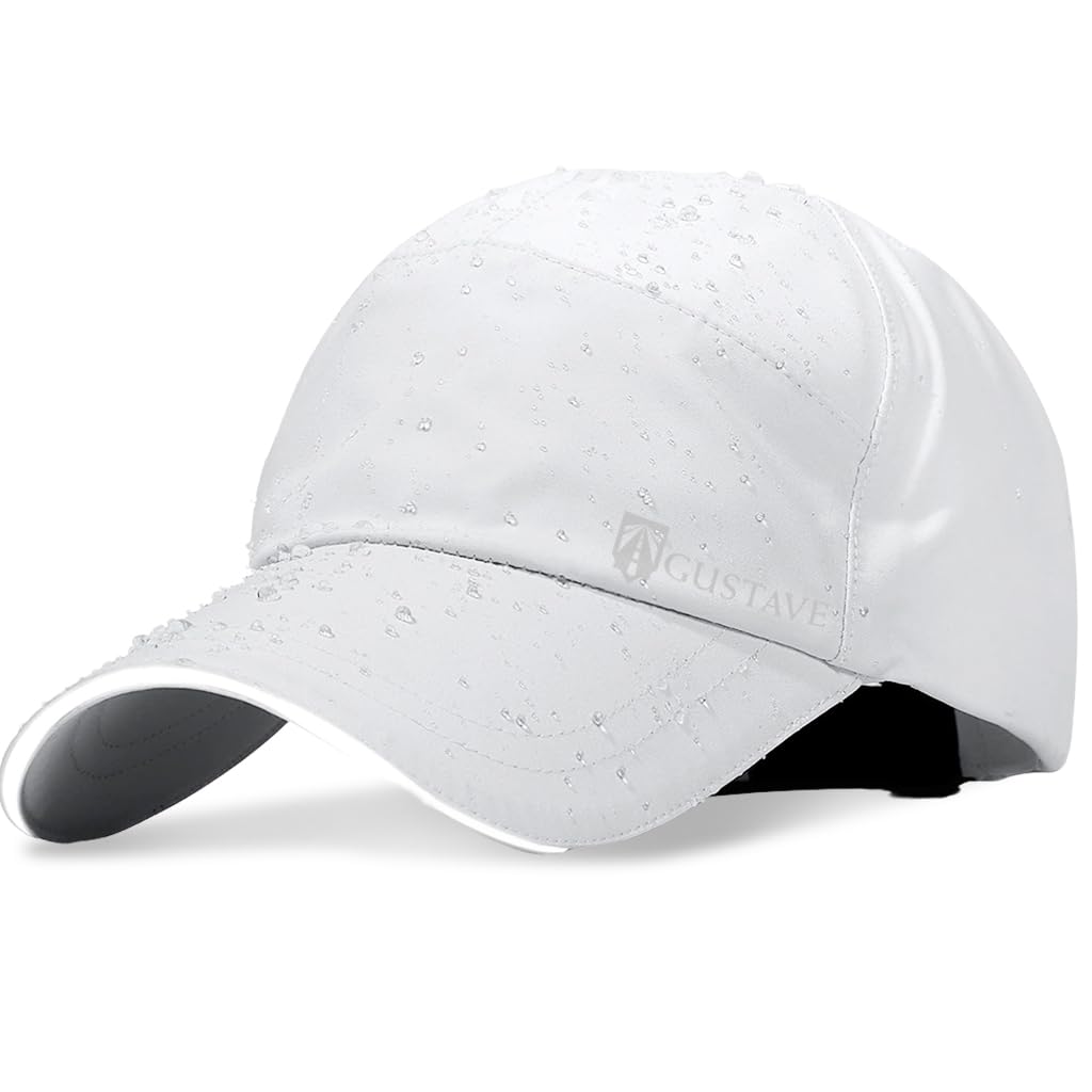 GUSTAVE® Adjustable Caps for Men with UV Protection, Rainproof Waterproof Lining, Solid Color Casual Outdoor Baseball Cap Rain Cap Ideal for Camping, Hiking, and Sports Activities