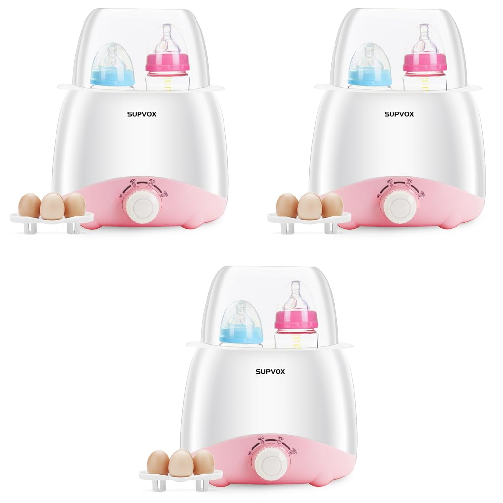 Supvox Baby Bottle Warmer for Milk and Food with 6 in 1 Double Bottle Design | 8–15 Mins Fast Heating and 24H Keep Warm Function