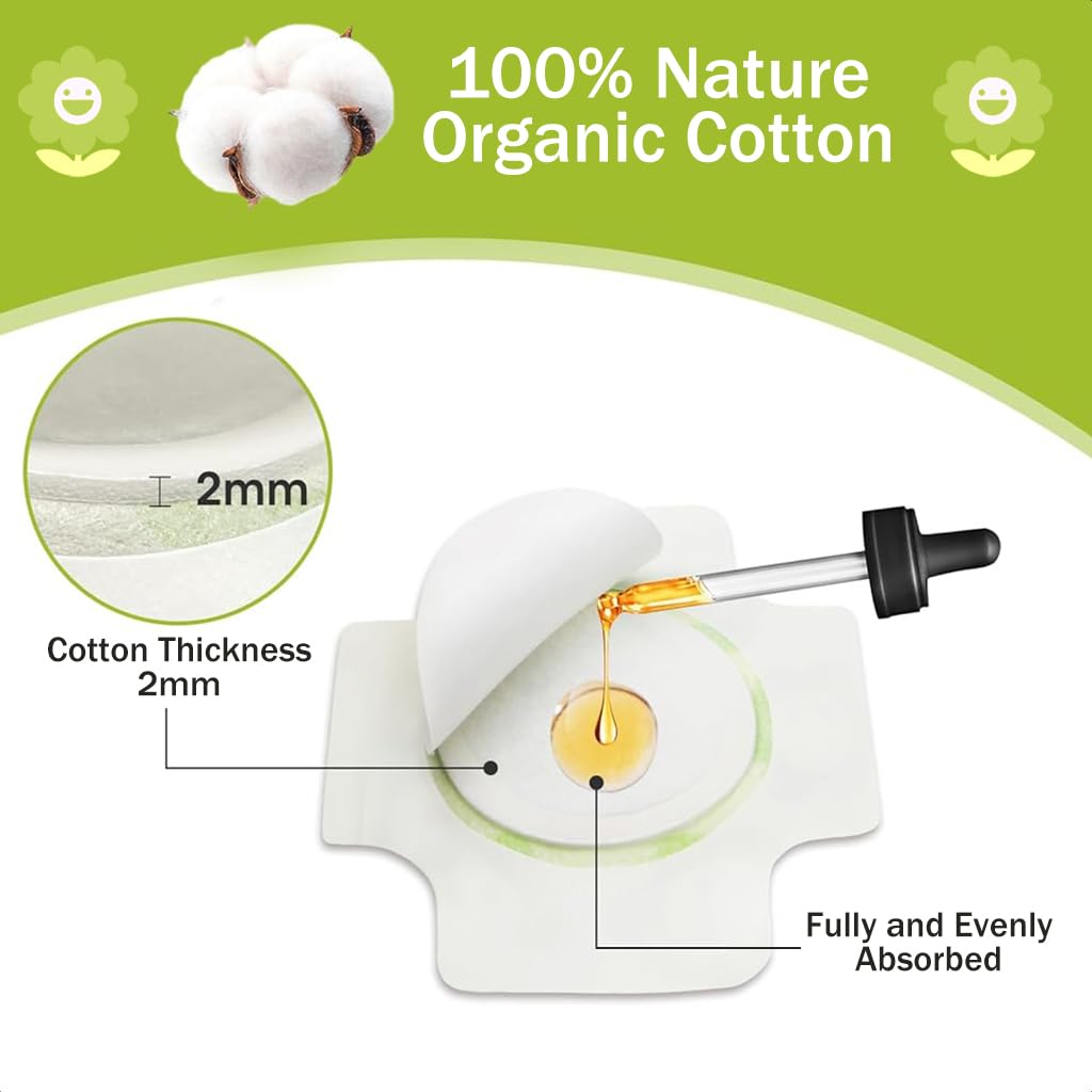 ZIBUYU Castor Oil Pack Wrap for Belly Button with Leak Proof Double Layer | 40PCS Skin Friendly Cotton for Liver Detox