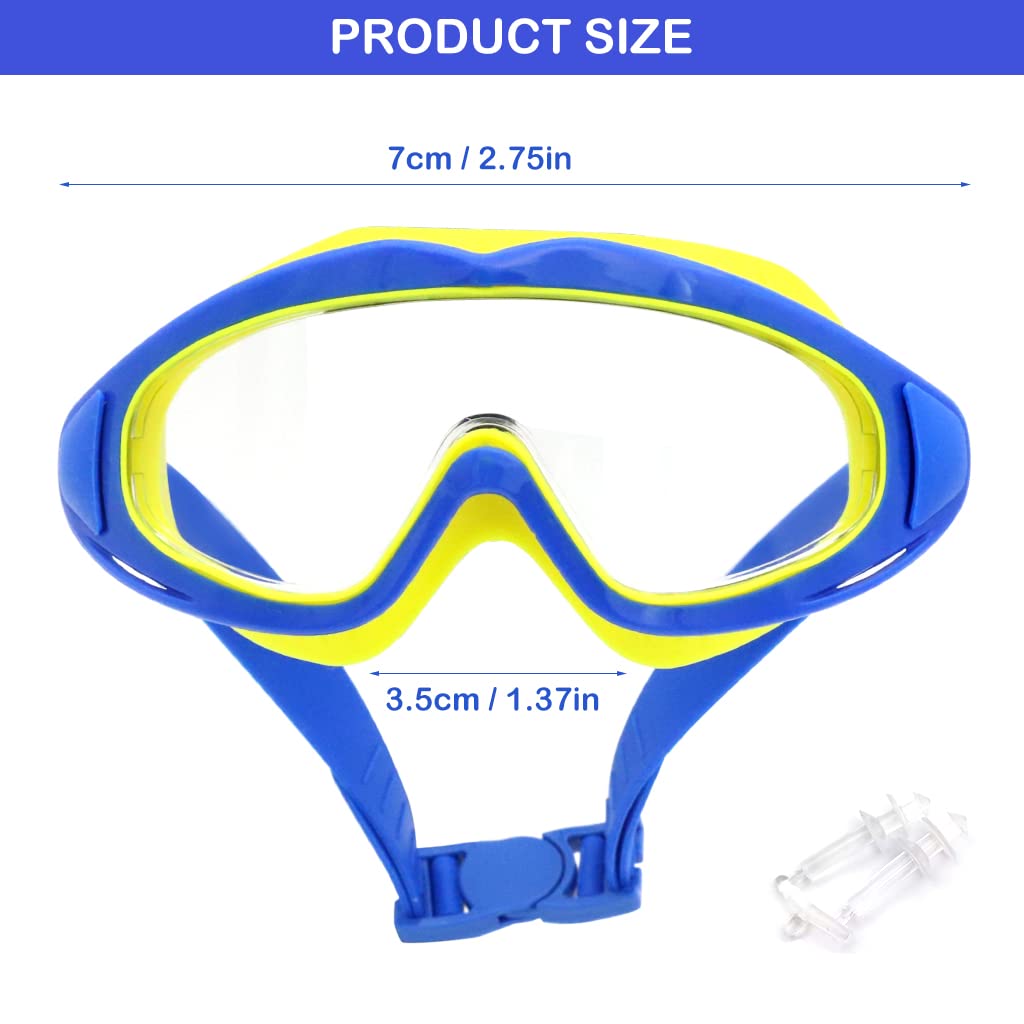 Proberos  Big Frame Swimming Goggles Leakproof Swimming Goggles for Children Kids Swim Goggles with Anti Fog and UV Protection for Boys Girls for Age 2-16(Blue)