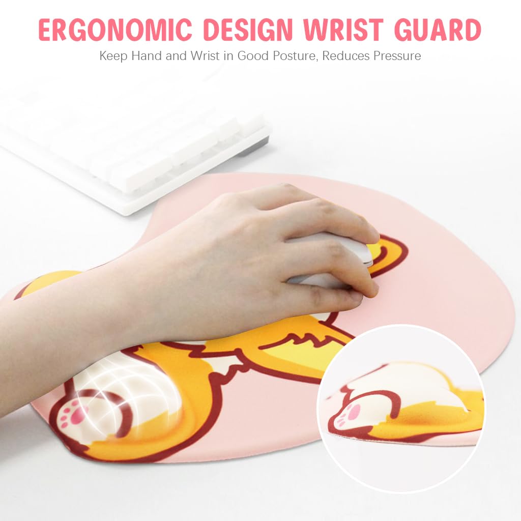 ZORBES Mouse Pad with Wrist Rest for Office and Gaming featuring Ergonomic Gel Base