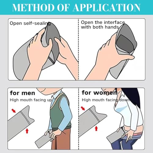 ZIBUYU® 8Pcs Disposable Urine Bags for Men & Women (700CC) Portable Leak-Proof Urine Collector, Urobag, Pee Safe for Travel, Camping, Hiking, Flights & Emergency Use