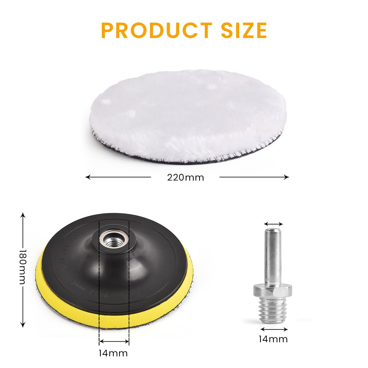 STHIRA® 4Pcs Polishing Buffing Pads with Backing Plate Universal 7 Inches Dia Polishing Wool Pad Attachments for Power Drill Reuseable Synthetic Wool Pads for Polishing, Waxing