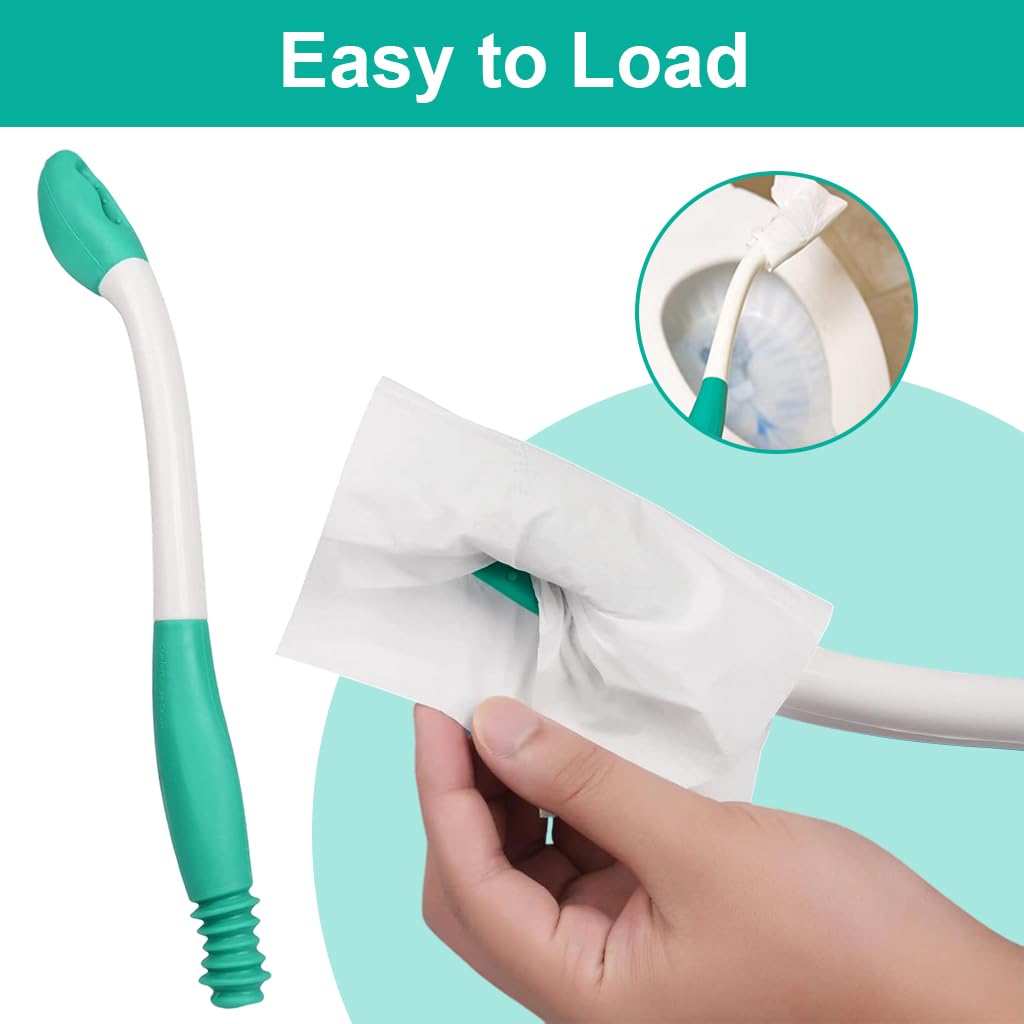 HANNEA Toilet Aid Bottom Wiper for Elders with 38 cm Handle featuring One Button Release | ABS and TPR Construction