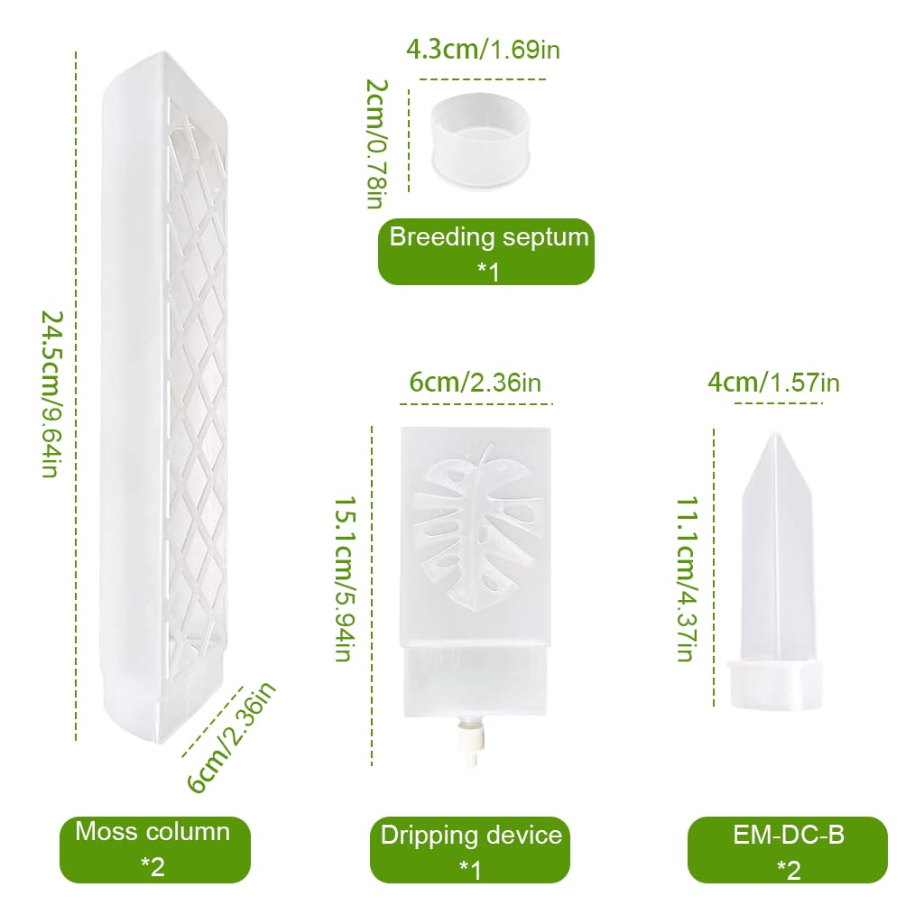 HASTHIP Self Watering Moss Pole Kit for Monstera and Pothos featuring 47.5 cm Stackable Design | Includes Adjustable Drip Irrigator