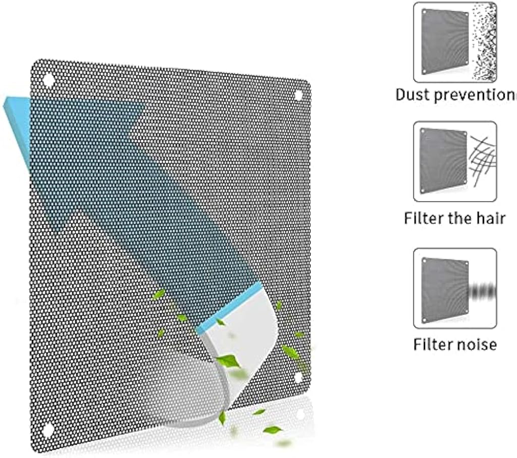 HASTHIP® 15PCS 14cm PC Fan Dust Filter Black Square Computer Mesh Dustproof Case Cover Cooler with 20 Screws