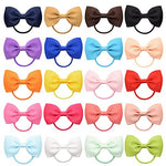 SNOWIE SOFT® 20pcs Rubber Bands for Girls Elastic Color Bows Hair Rubber Bands Set for Kids Assorted Cute Bow Hair Ties Hair Accessories for Toddlers Girls