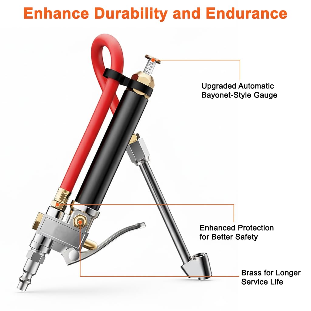 STHIRA Dual Head Chuck for Air Inflators featuring Dual End Connection | Reliable Tire Tool