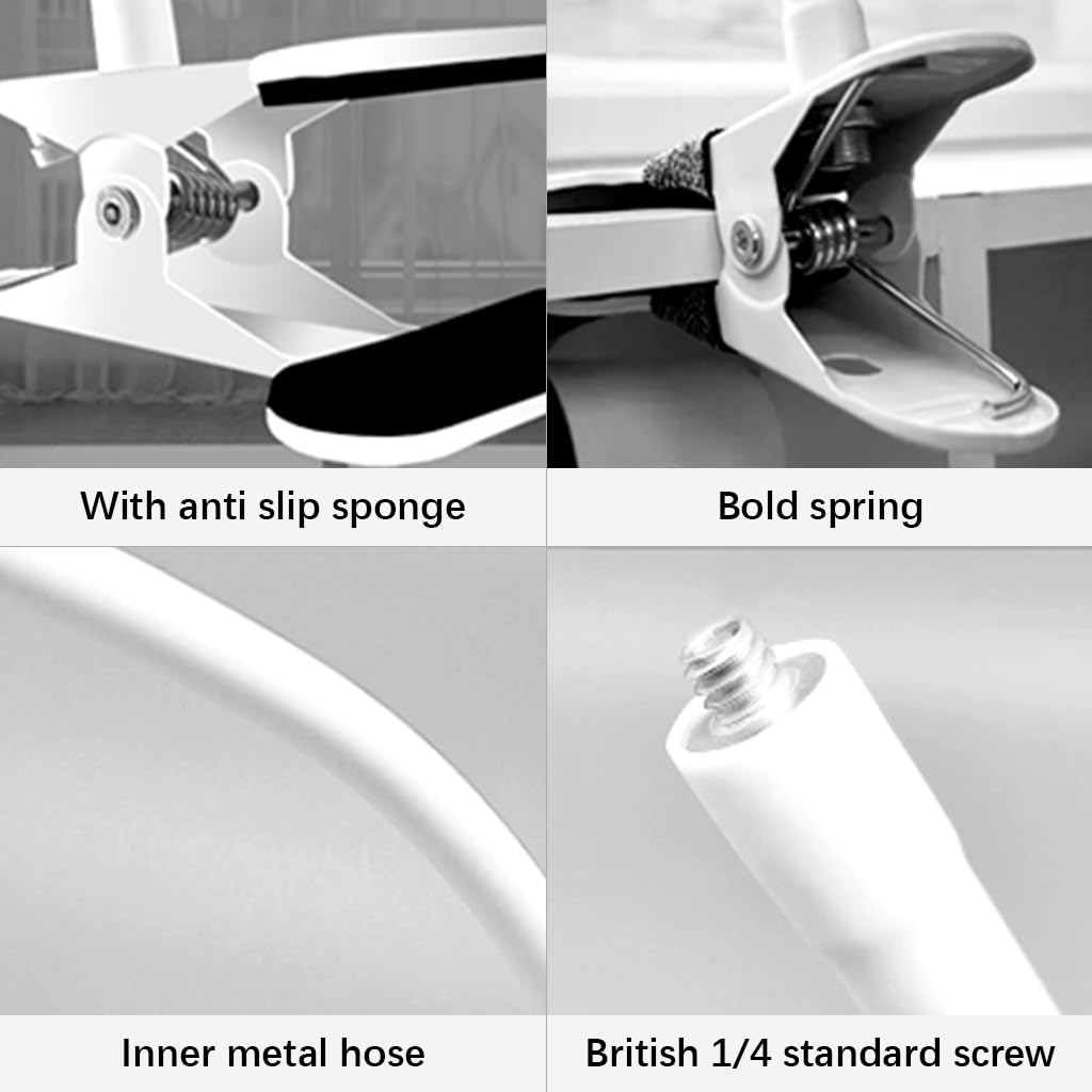ZORBES Baby Monitor Clip Camera Mount for Cribs with 9.8 in Flexible Gooseneck | 1/4 inch Thread