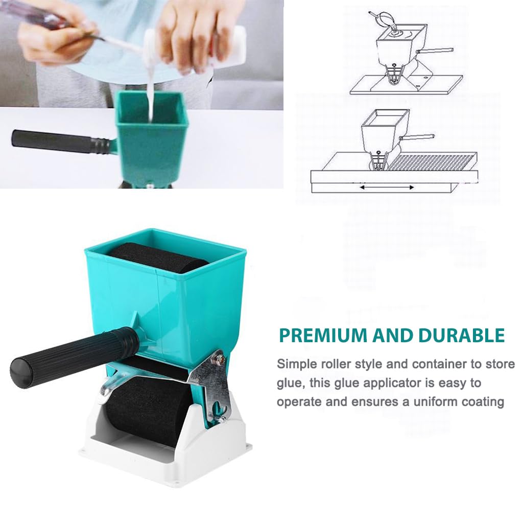 Serplex Glue Applicator Roller for Woodworking with 180 ml Container and 3 inch Roller | Manual Even Glue Spreading Tool
