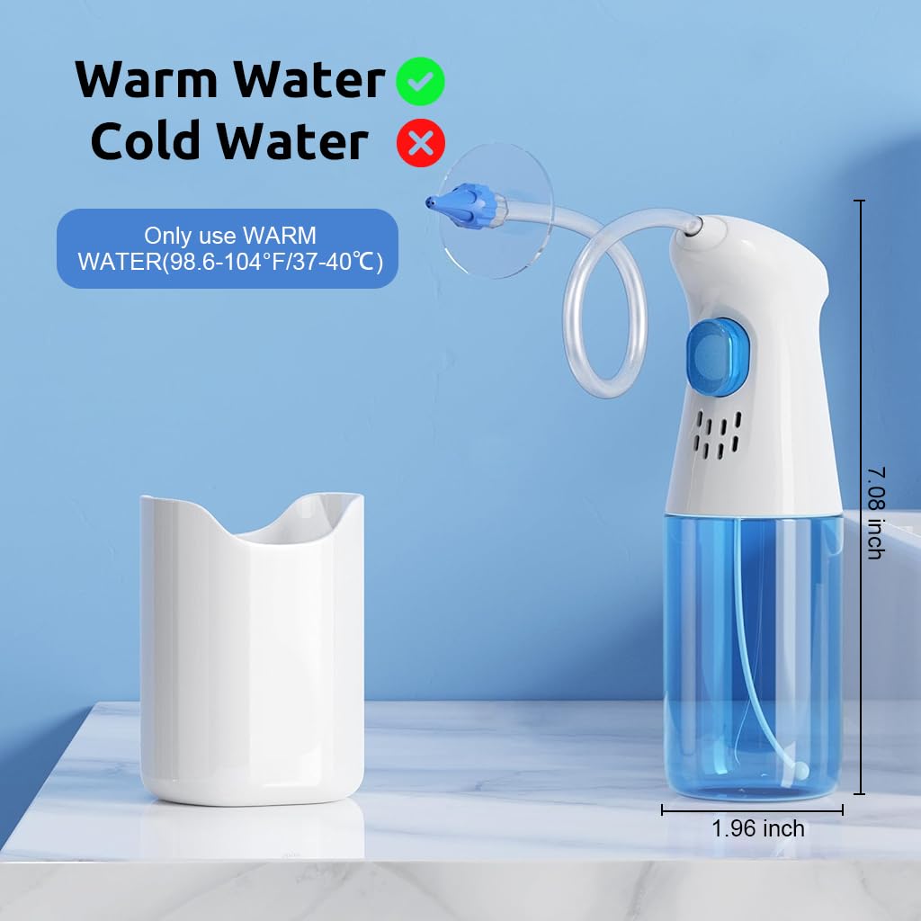 HANNEA Manual Ear Irrigator for Gentle Ear Wax Removal with 10 Nozzles and 250ml Cup | Safe for Adults and Kids