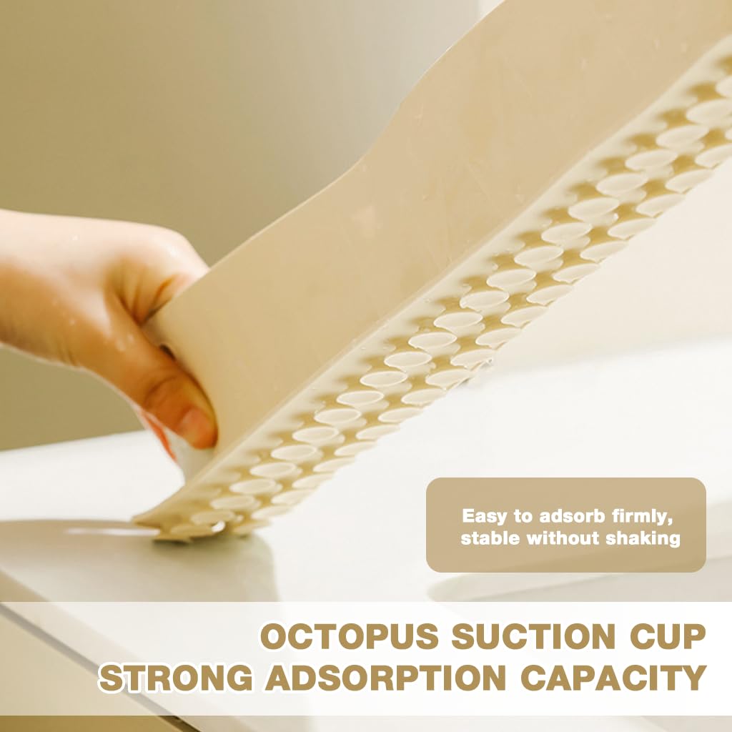 HASTHIP Sink Splash Guard for Kitchen and Bathroom featuring 19.6 in L Shape Silicone with Suction Cups