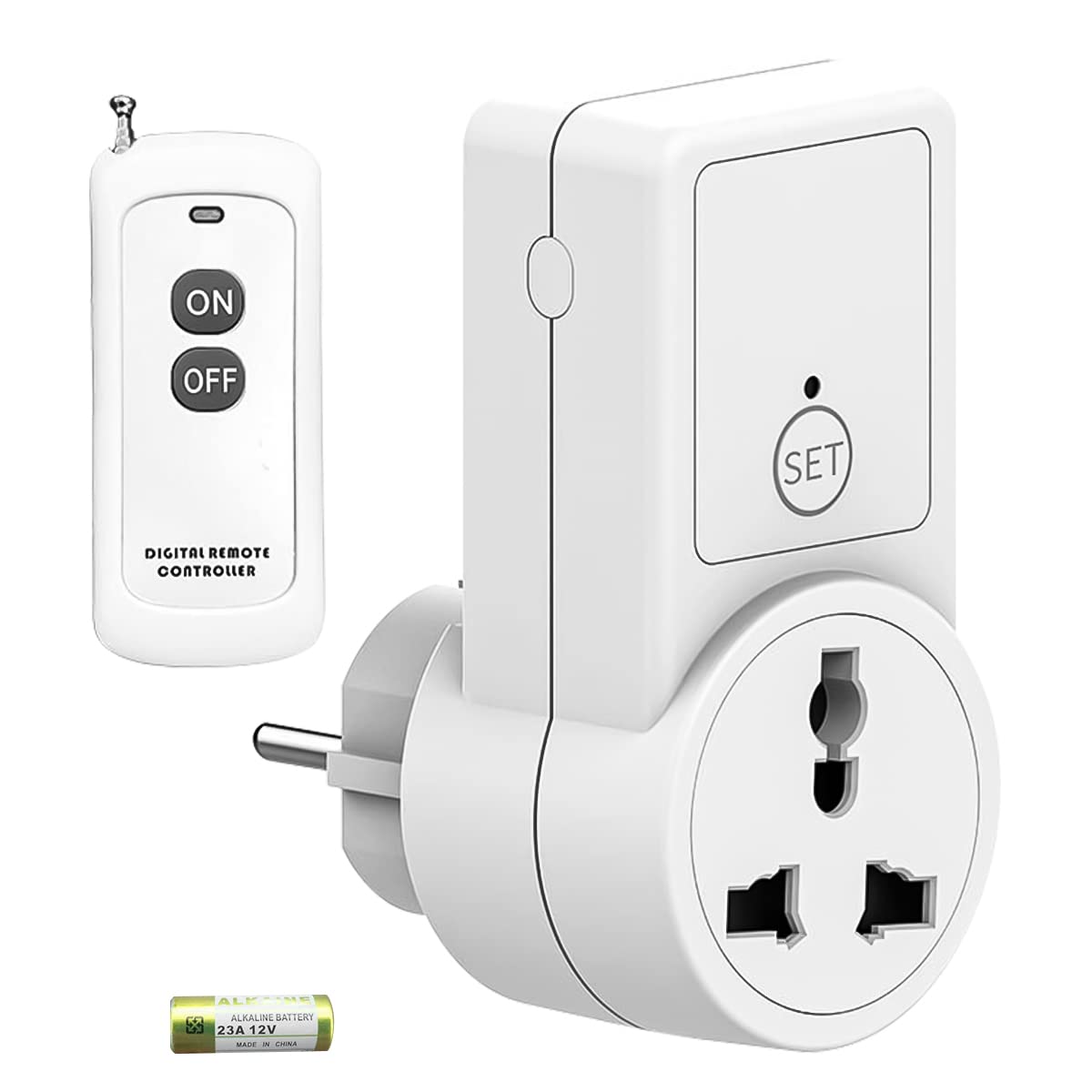 Serplex Remote Control Socket for Lights and Fans with 100ft RF Range | 1 Remote 1 Outlet