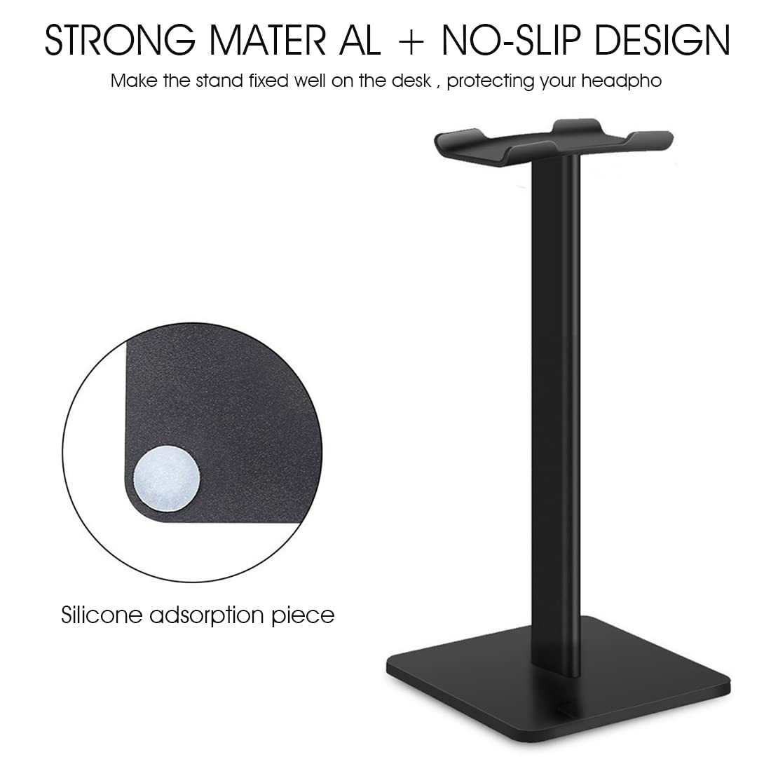 Zeitel Headphone Stand for Desktop and PC Featuring Arc-Shaped Rest 8.86 in Height | Aluminum Alloy Holder