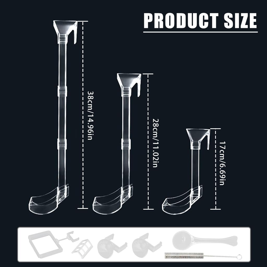 Qpets Automatic Fish Feeder for Aquariums with Adjustable Height and Suction Cup | 37.5 cm Food Tray