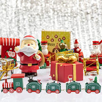 PATPAT® Wooden Christmas Train Toy Christmas Joy Train Toys Christmas Decoration Items for Living Room, Table, Window Platform 4 Train Carriages Christmas Gift Toy for Kids Boys Girls