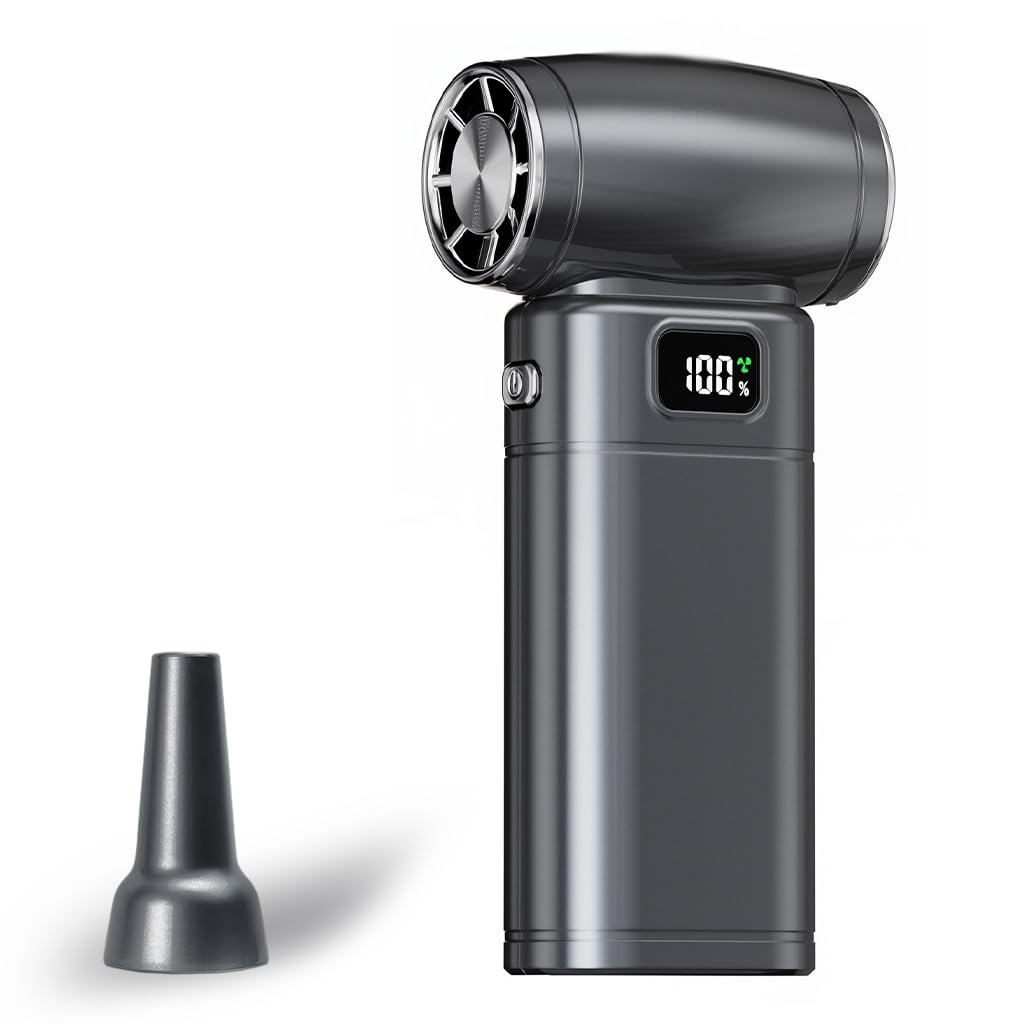 ZORBES Compressed Air Duster for Car Cleaning with 130000RPM Motor & LED Display | 6000mAh Rechargeable Turbo Blower