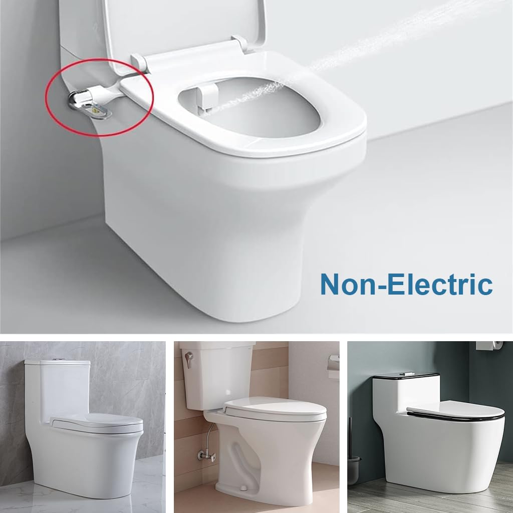 HASTHIP Jet Spray for Toilet Seat with Dual Nozzles and Press Control Handle | ABS Bidet Kit
