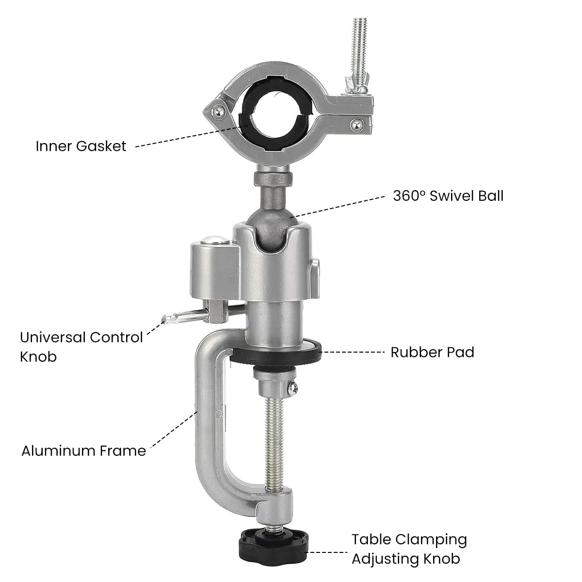 Serplex Small Bench Clamp Vise for DIY Crafting with 37–50mm Range and 360° Swivel | Aluminum Alloy