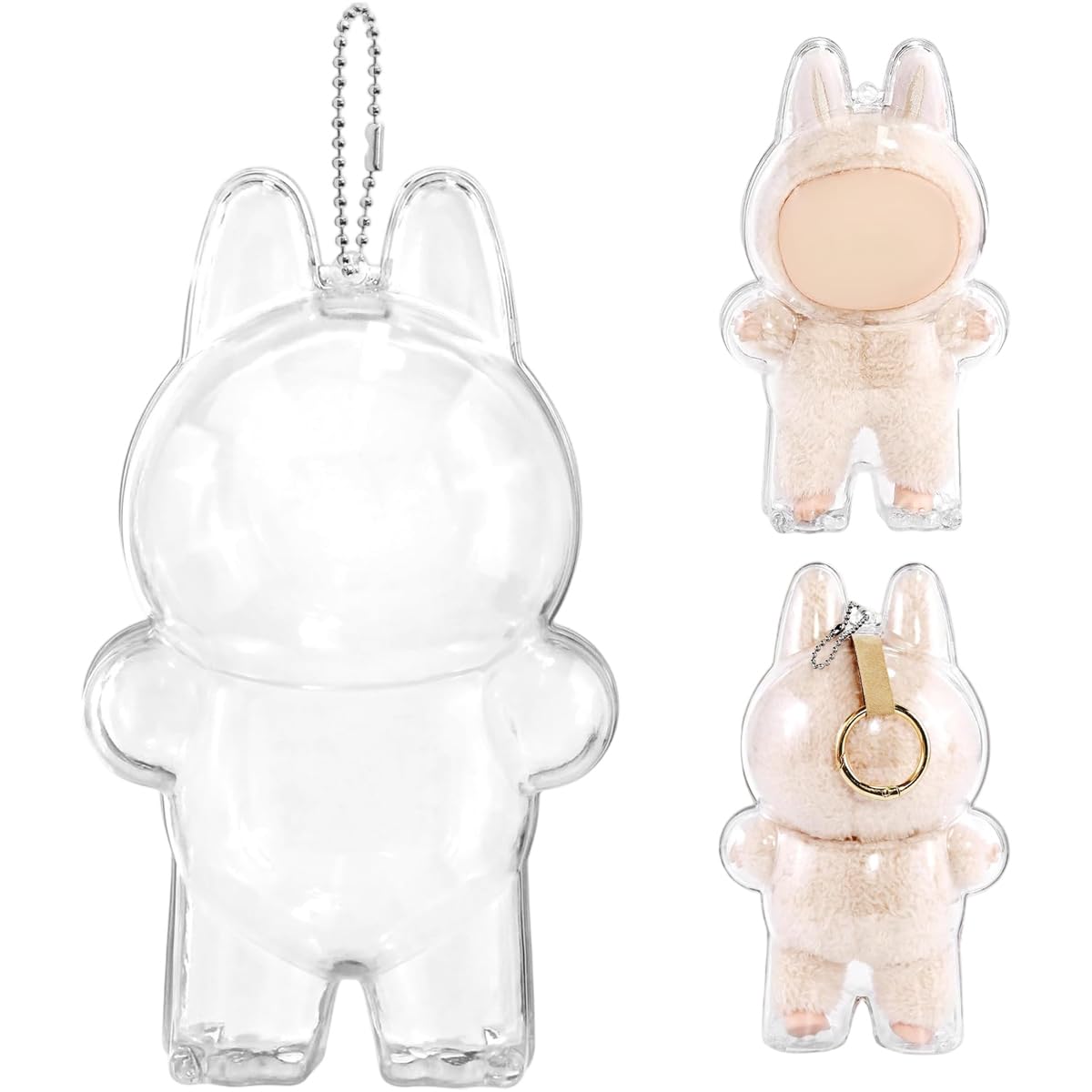 Fancyku Protective Cover for 17cm Plush Doll with Transparent PVC Display Case | Dust Proof Storage