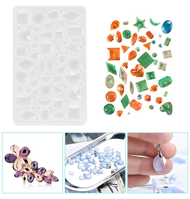 HASTHIP Earring Resin Moulds Kit for Jewelry Making with 73pcs Tools and Heat Resistant Silicone | DIY Craft Casting Set