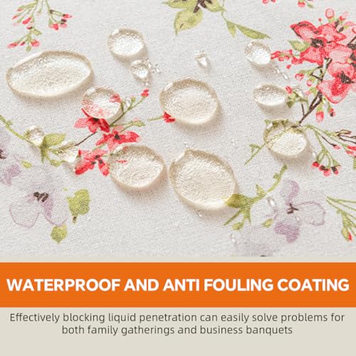 HASTHIP® - 55.1 x 78.7 inch Dining Table Cloth - Dining Table Cover Cloth of 4-6 Seater Linen with Tassel Decorative Tables Protector for Kitchen, Dining Room & Outdoor Use, Red