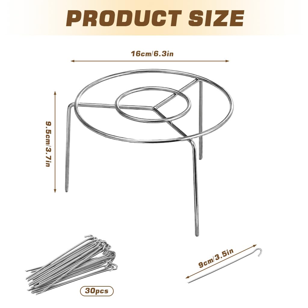 Supvox Round Kebabs Skewer Racks for Air Fryer with 30 Skewers featuring Hanging Stainless Steel Design