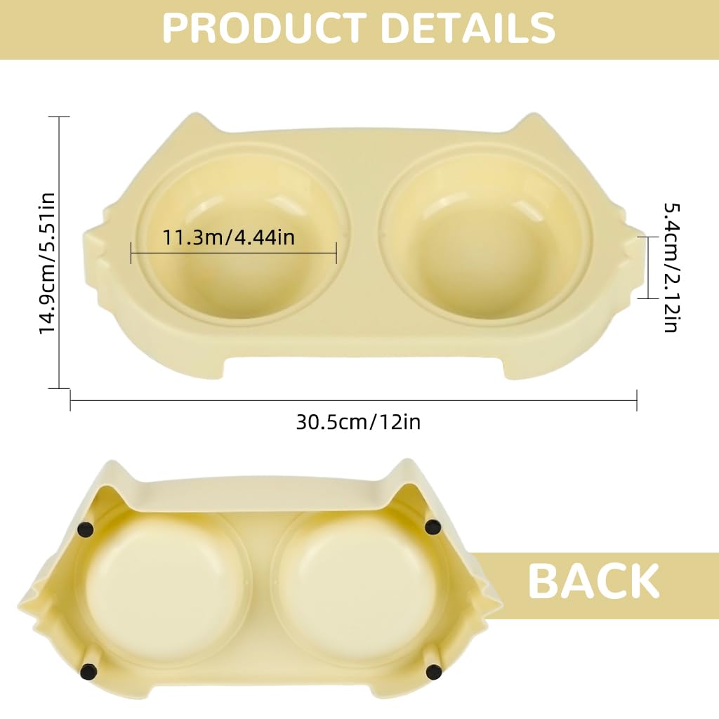 Qpets Dog Food Bowl for Cats and Puppies with 2 in 1 Feeding Design and Non Slip Base