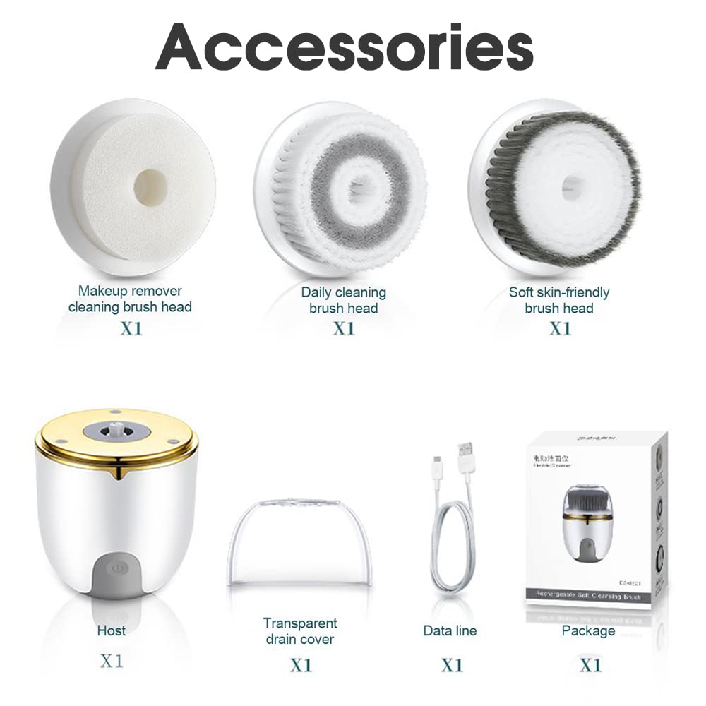 MAYCREATE Electric Face Cleaning Massager with 3 in 1 Detachable Heads for Deep Cleansing | Rechargeable Brush for Women and Men