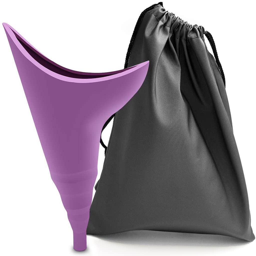 HANNEA Reusable Portable Female Urination Device for Travel with Curved Leakproof Design | Soft Silicone for Women and Pregnant Users
