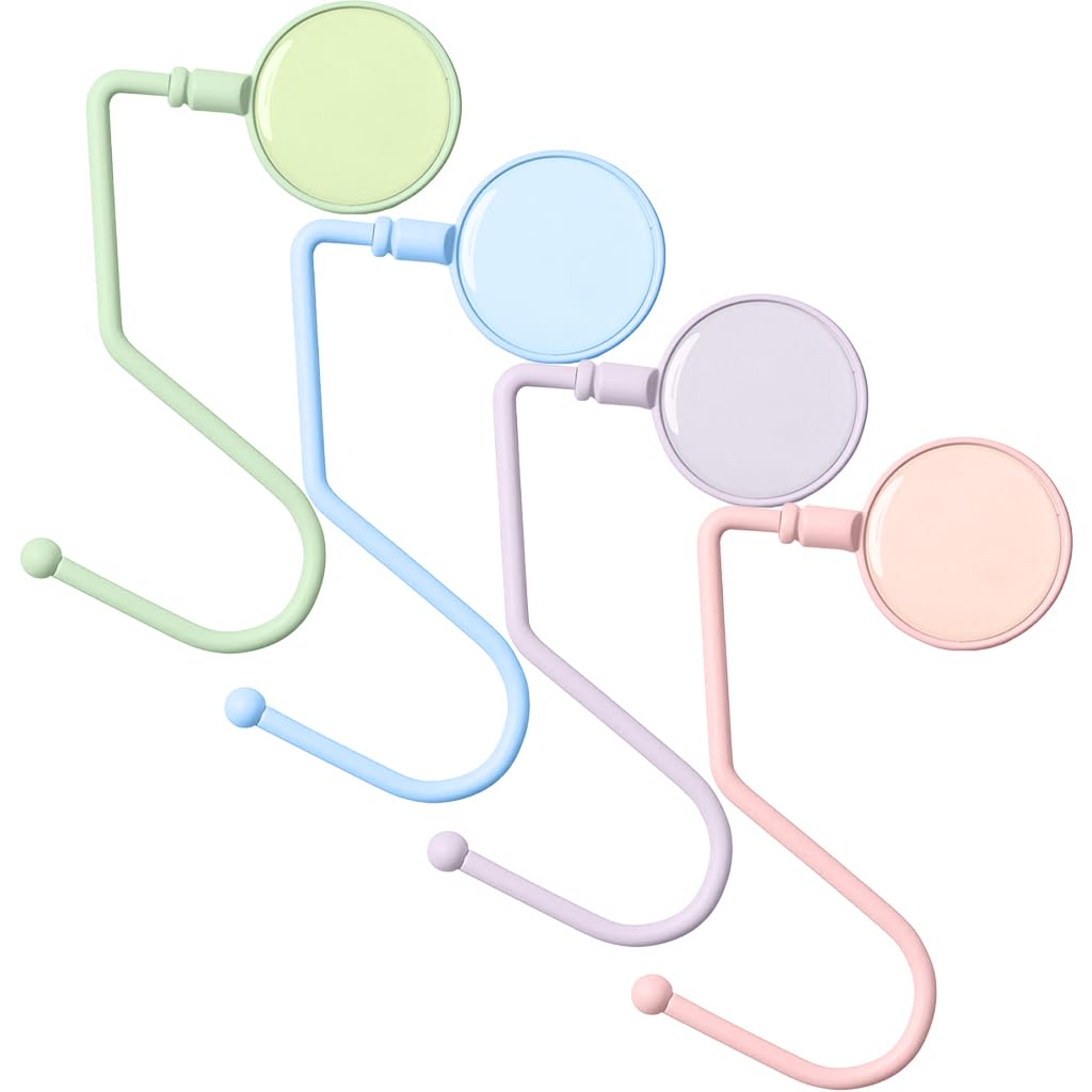 ZORBES Desk Bag Hangers for Table and Office Use with Metal Hooks | 4PCS Multi Color Set