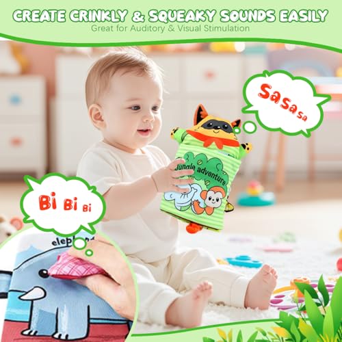 SNOWIE SOFT® Hand Puppet Cloth Books for Babies 0 to 3 Years Soft Toys Sensory 6-12 Months with 3D Touch Feel High Contrast Dimensional Early Educational Baby 3 PCS