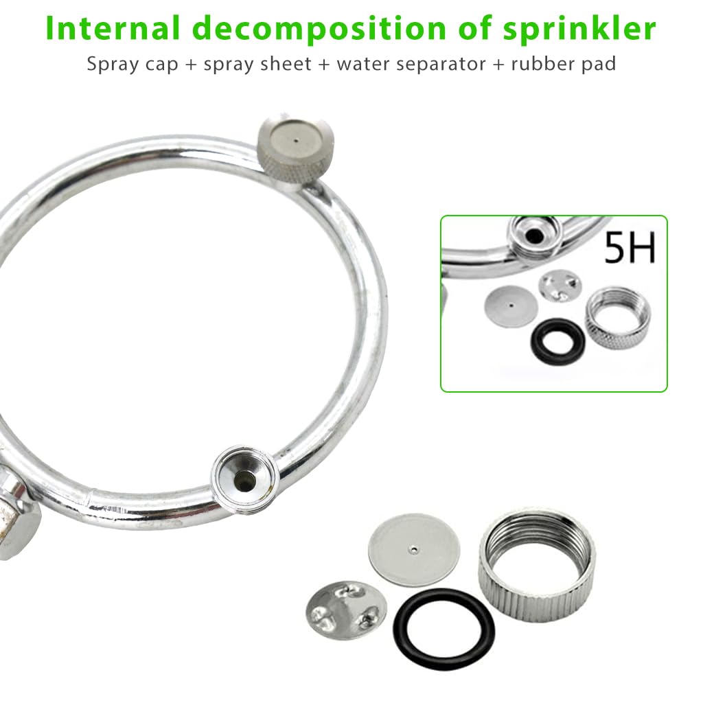 HASTHIP® Metal Garden Sprayer Nozzle Multi-Porous Spray Pump Outdoor Water For Plants Stainless Steel Atomizing Ring High-Pressure Multi Head Grass 3PCS