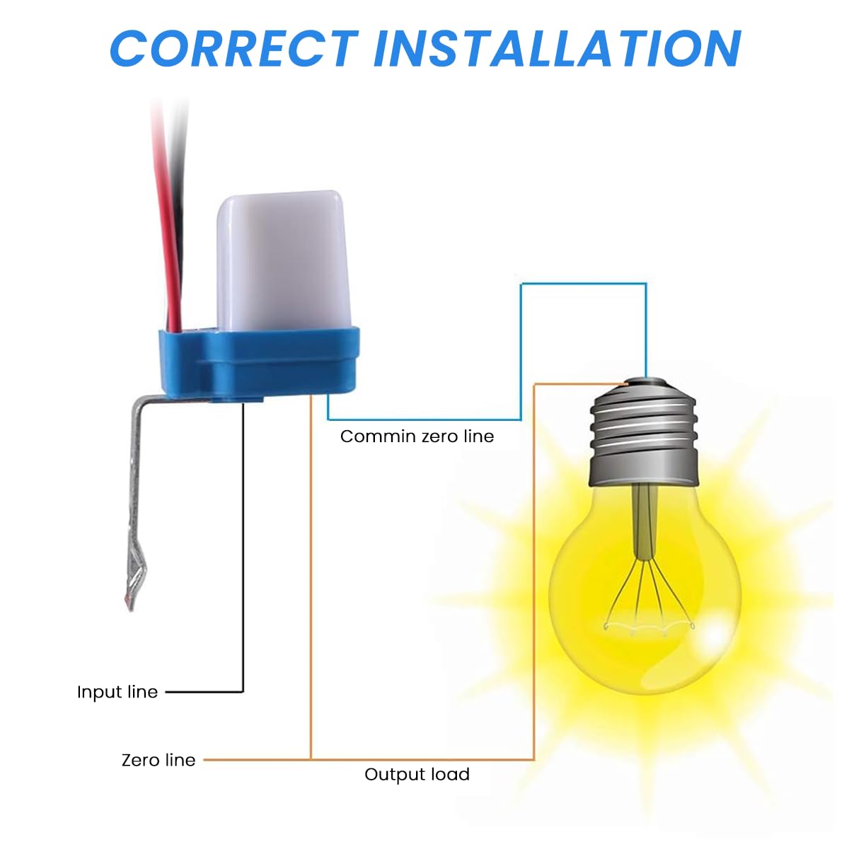 HASTHIP® 5Pcs Light Sensor System Component AC 220V Photocell Light Sensor Switch Waterproof Light Sensor DIY Modification Switch Sensor for Ceiling Light, Porch Light, Street Light, Pathway Light