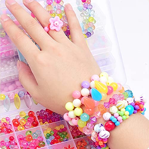 PATPAT Jewelry Making Kit for Girls with 500pcs Colorful Acrylic Beads | Creative DIY Gift