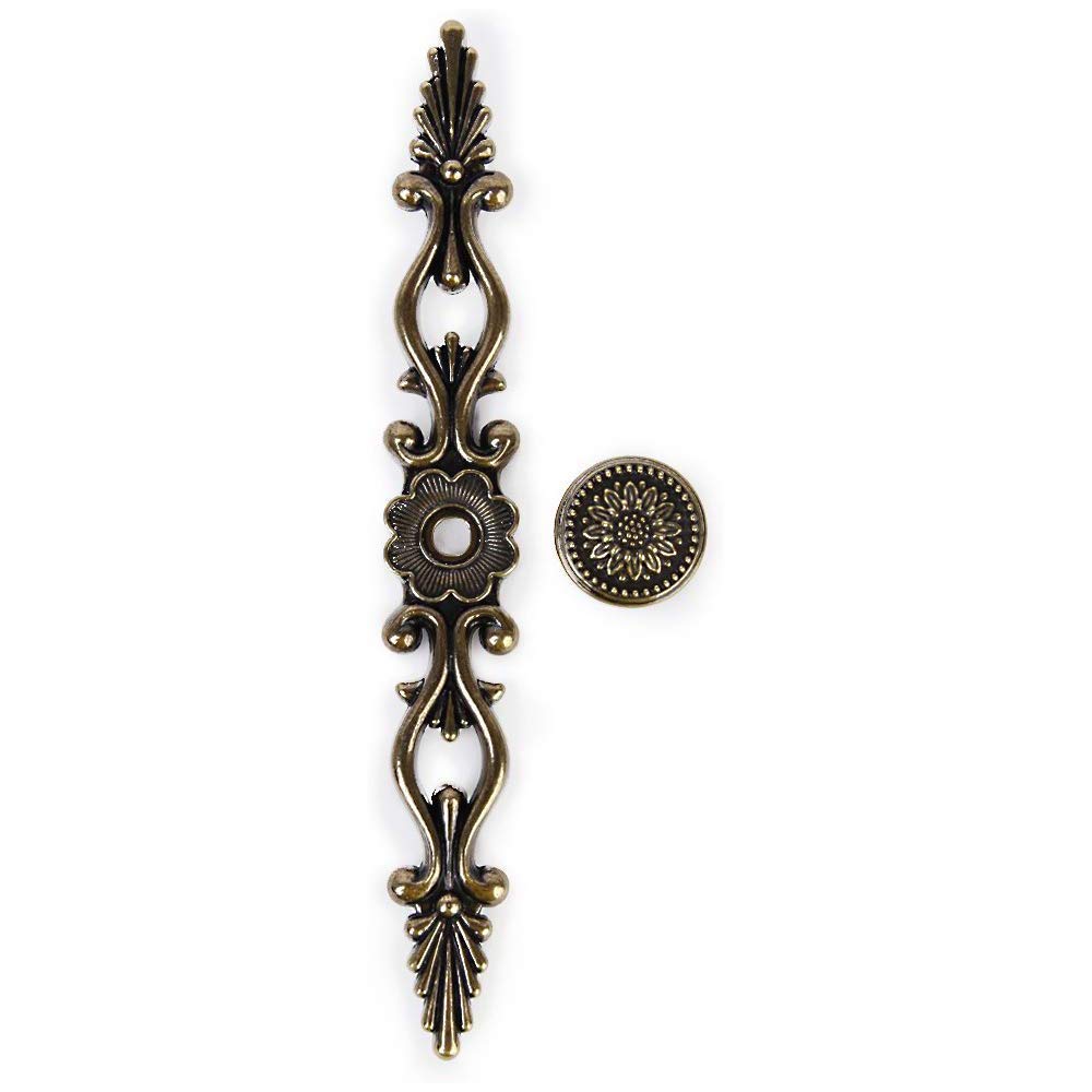 HASTHIP Cabinet Drawer Pulls for Kitchen and Bedroom with Antique Brass Finish | 2 Pack