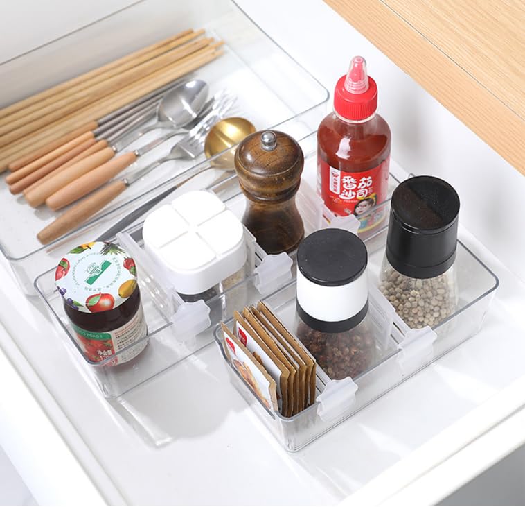 ZIBUYU Refrigerator Dividers for Food Storage with Adjustable Sections 8 Pack | Space-Saving Kitchen Organization