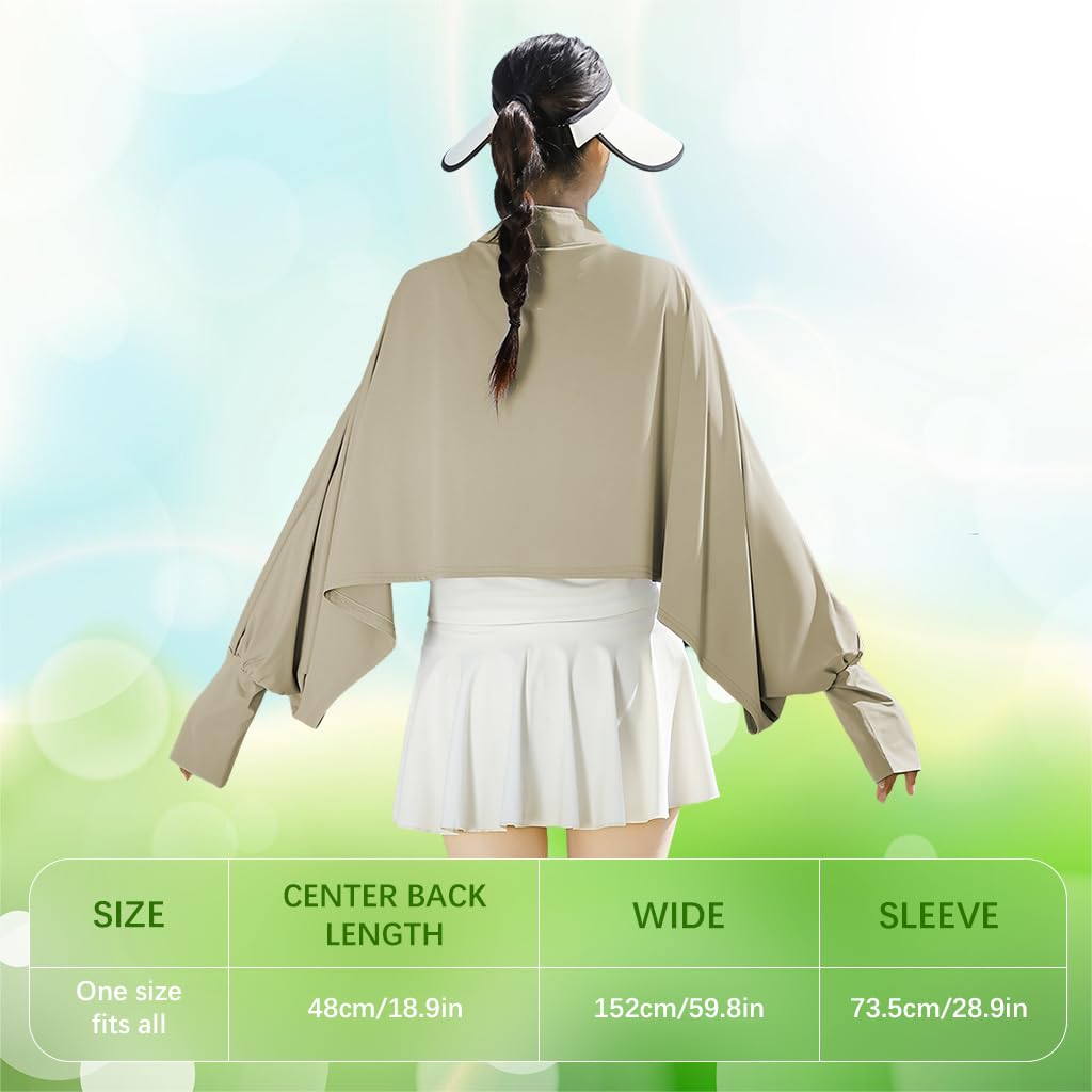 SANNIDHI Sun Protection Shawl for Women with UPF 50+ Ice Silk Fabric | Extended Hand Coverage