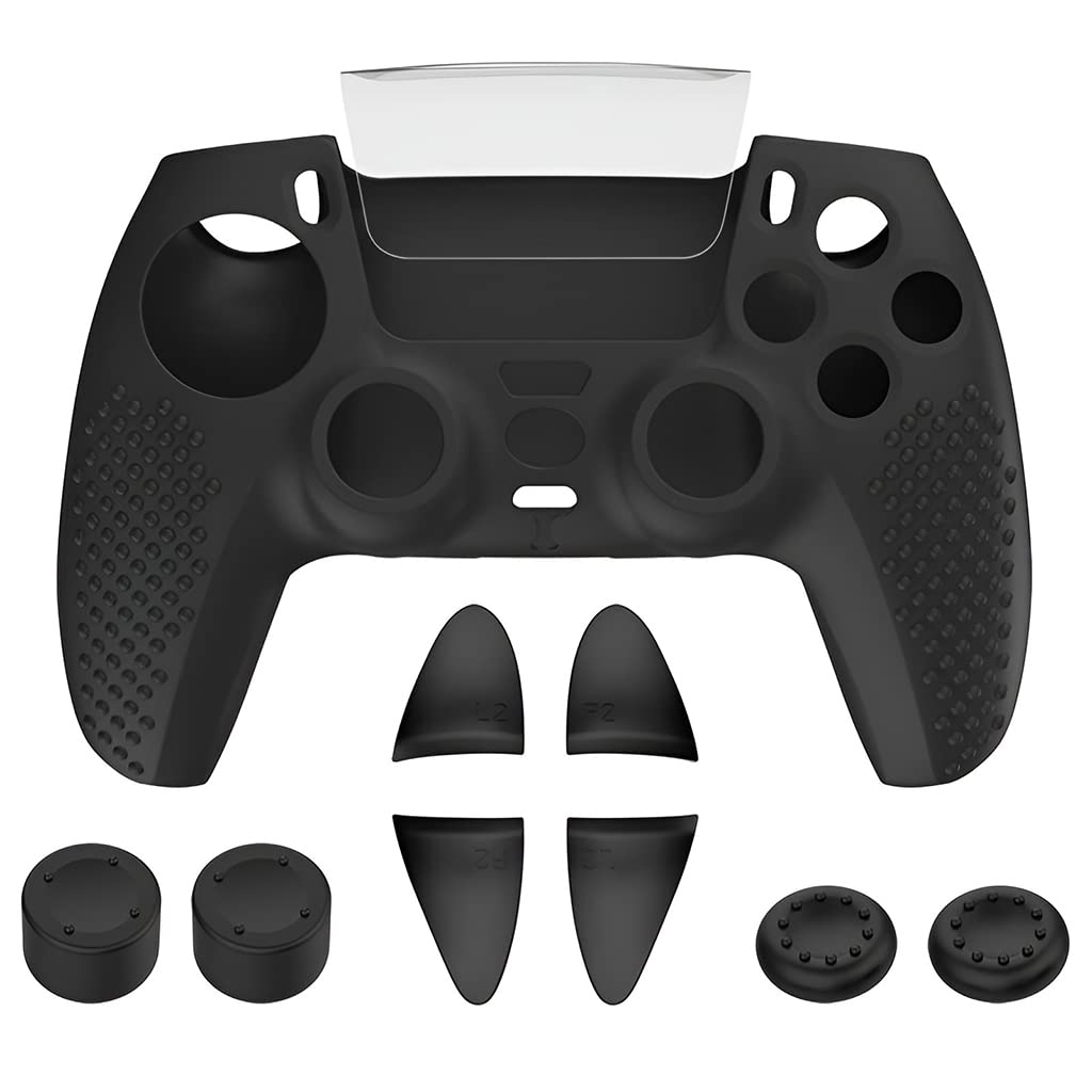 ZORBES® PS5 Controller Cover Case for PS5, 10-in-1 Non-Slip Sweat Proof Controller Cover for PS5 Dual Sense Controller, Protective Case Sleeve with Thumbgrips Free, Precise Cut Controller Cover PS5 Accessory