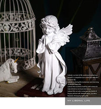 HASTHIP® Praying Girl Angel Statue, Memorial Resin Wings Cherubs Sculpture for Decoration, Living Room, Shelf, Mantel, Home Decor Ornament, Perfect for Gifting, 3.54 * 7.48 Inches