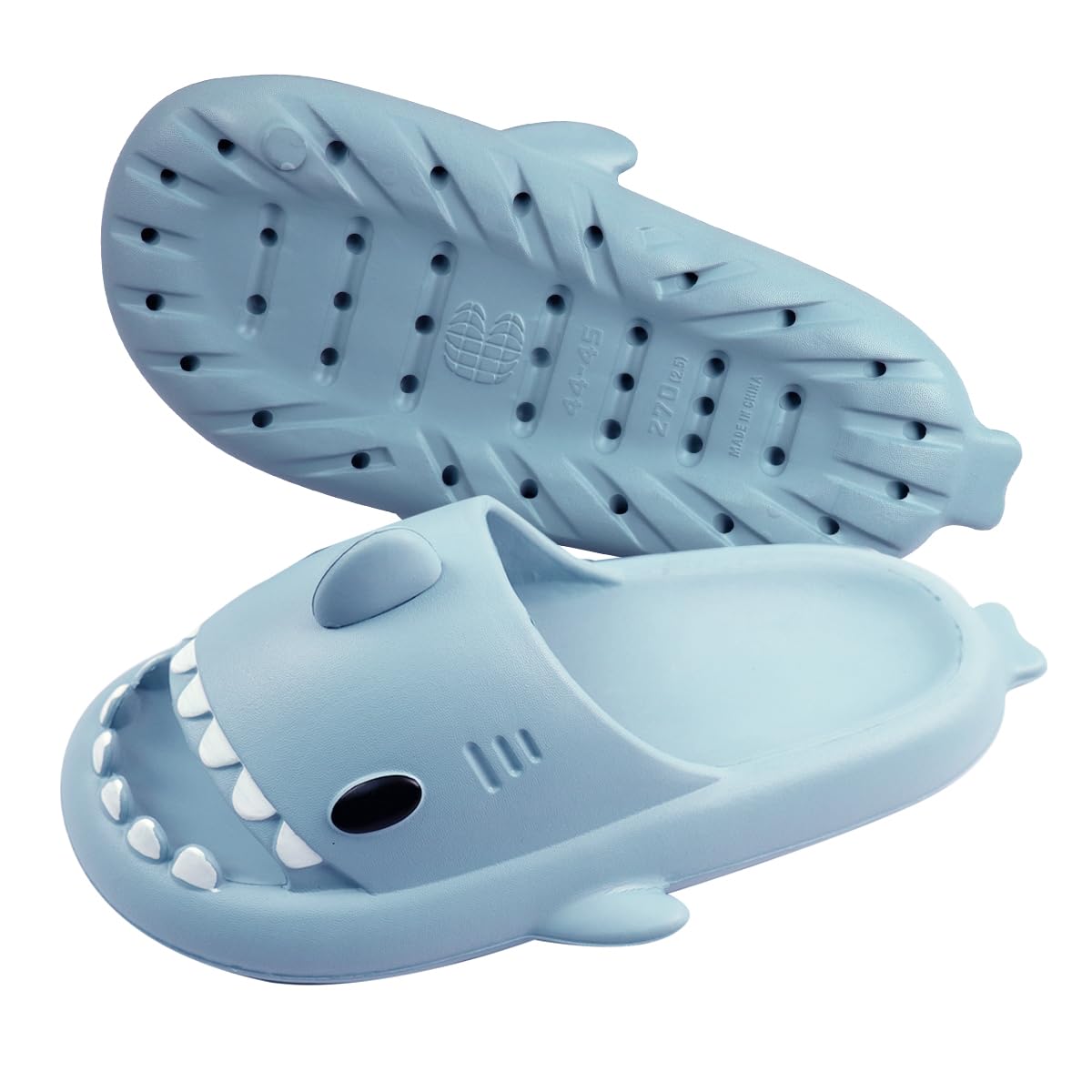 GUSTAVE Cartoon Shark Slippers featuring 4cm EVA Cushioned Sole for Home & Beach Use | UK 9-10