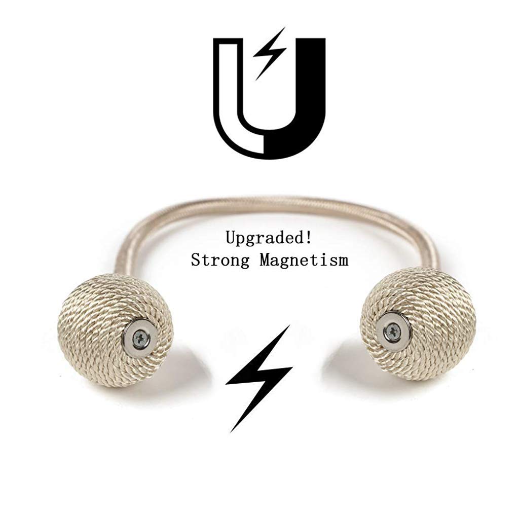 HASTHIP® Magnetic Curtain Tiebacks and Clips, Rope Holdbacks, Weaving Holder Buckles, Combo Pack of 6, Solid Design for Home Office, DIY Decor, Planners, Crafts, Journaling, Scrapbooking