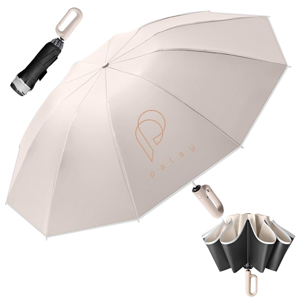 PALAY Umbrella for Men and Women with 50 in Canopy featuring 10 Dual Ribs and Reflective Strap