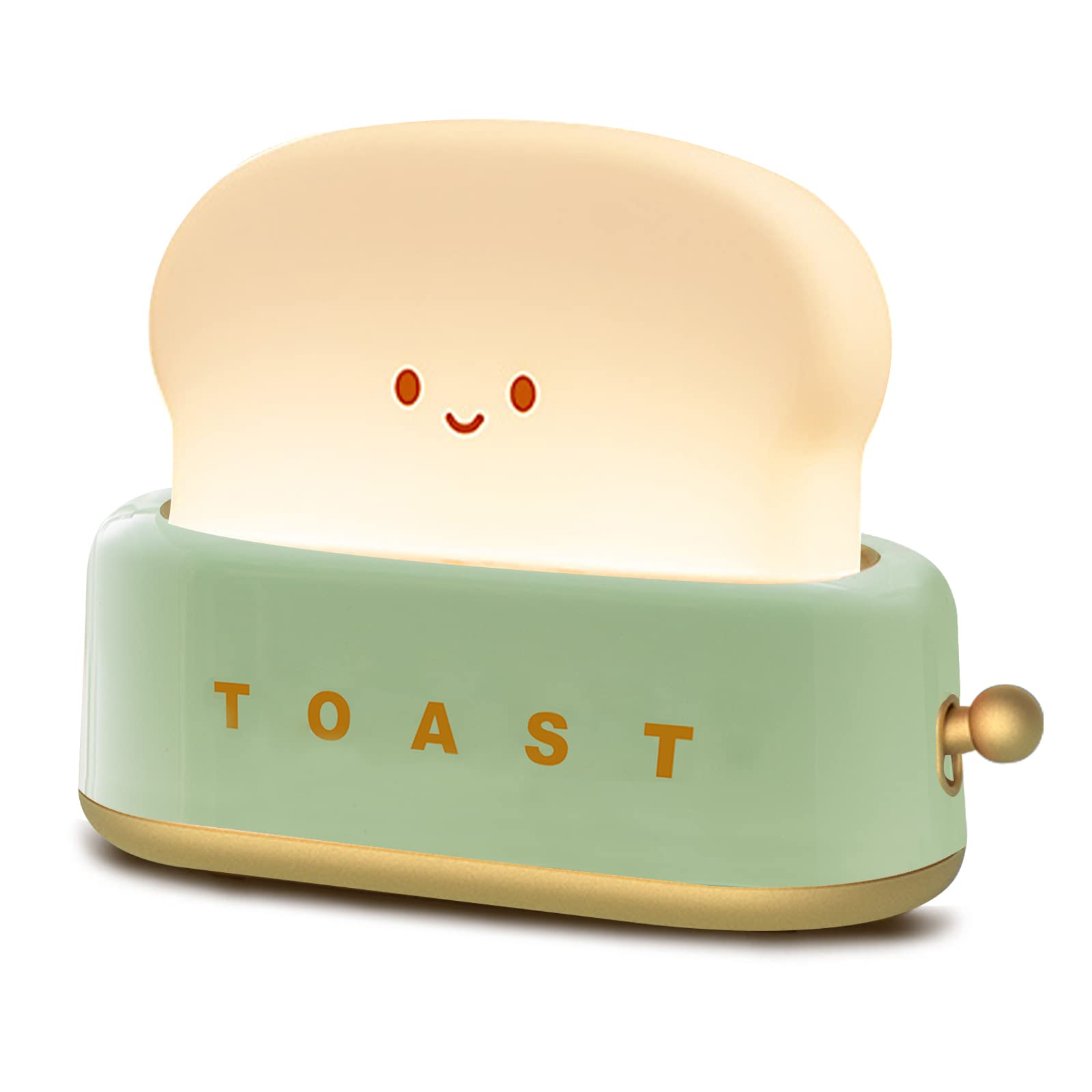 ELEPHANTBOAT Night Lamp for Kids with 800mAh USB Rechargeable Timer | Cute Green Toaster Light