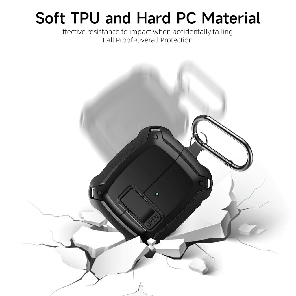 ZORBES Earbud Charging Case Cover for Galaxy Buds 3 Pro featuring Safety Lock and PC Shell | Wireless Charging and Carabiner