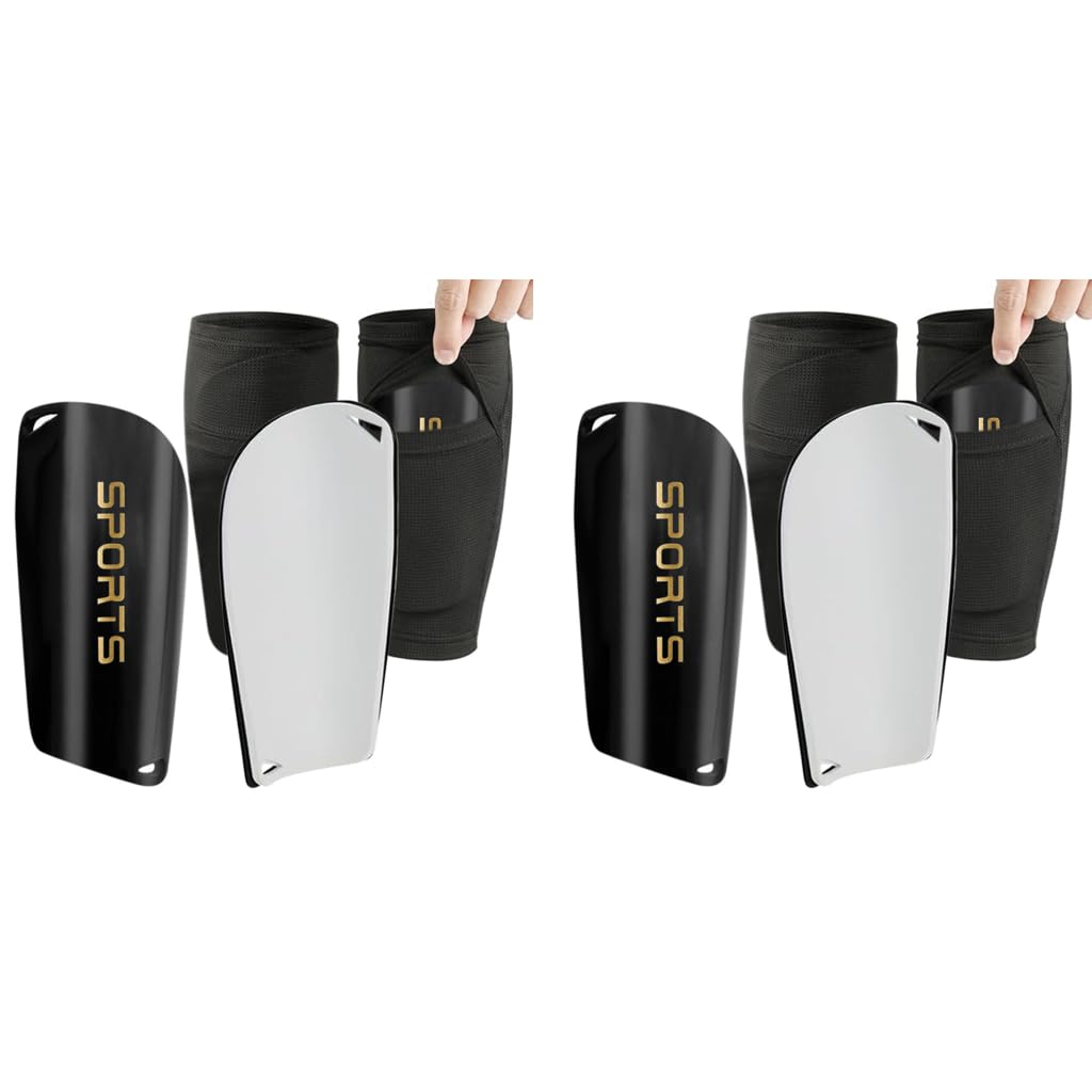 Proberos® Football Sport Shin Guards Set EVA Cushioning & Sleeves for Teens Kids Soccer Rugby Hockey S 2PCS
