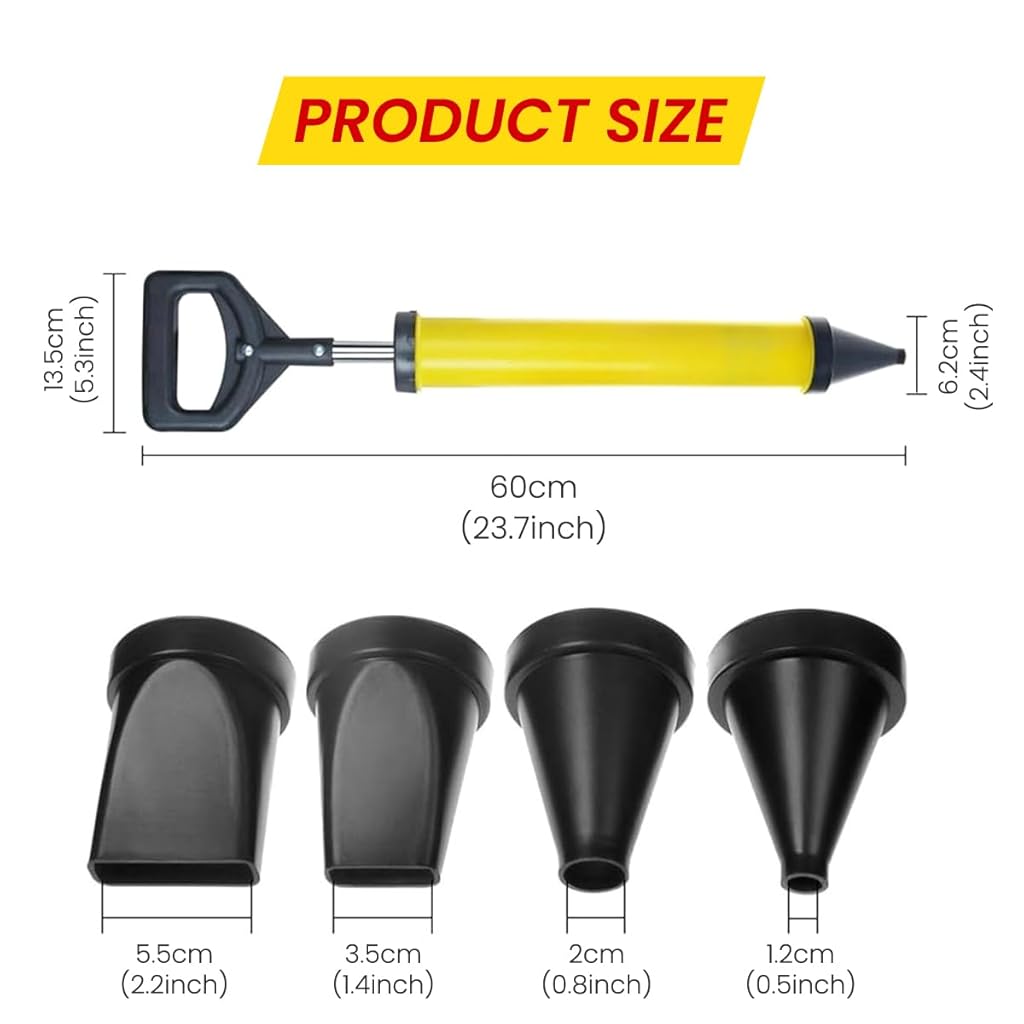 Serplex® Caulking Gun with 4 Type of Nozzles Mortar Pointing Grouting Gun Sprayer Applicator Tool Caulk Remover Cement Grout for Stone Concrete Lime 2PCS
