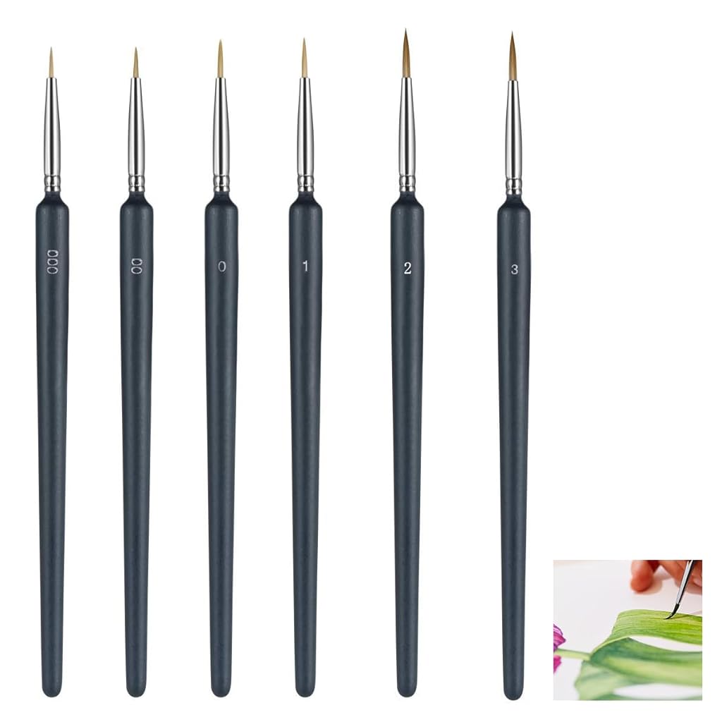 Supvox® Painting Brushes Set, Professional Wolf Fine Tip,Paint Brush Set with Nylon Hair Detail Detailing Painting Drawing (5 PC)